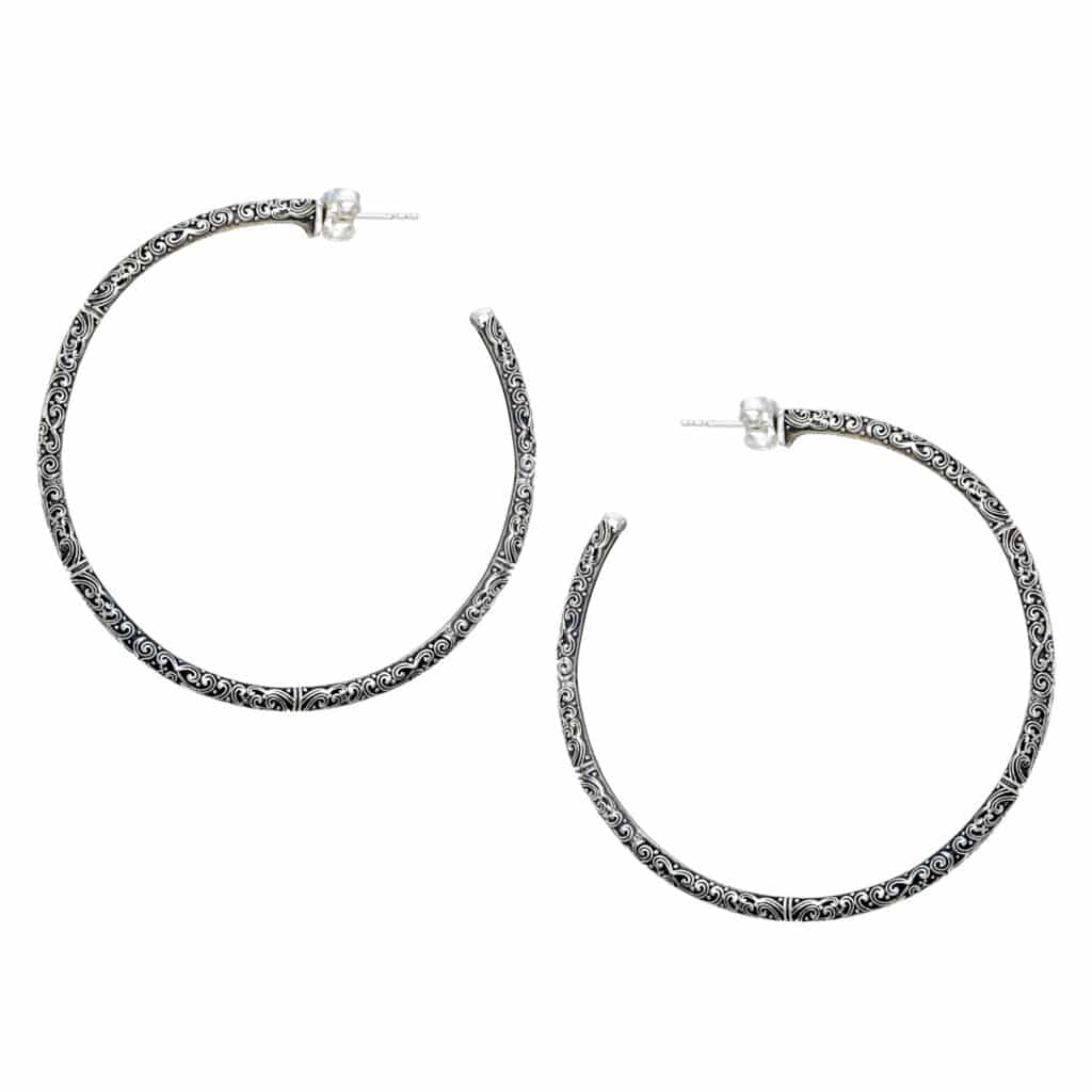 Big hoop earrings in sterling silver