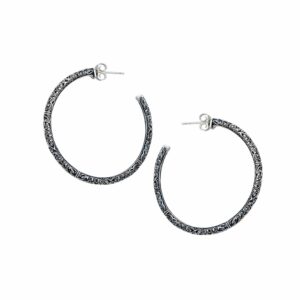 Hoop earrings in sterling silver - Image 2
