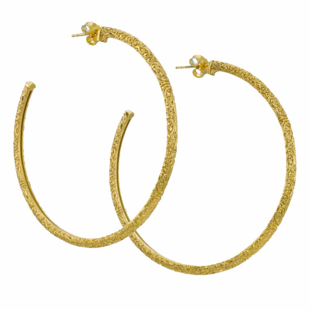 Big hoop earrings in Gold plated silver 925