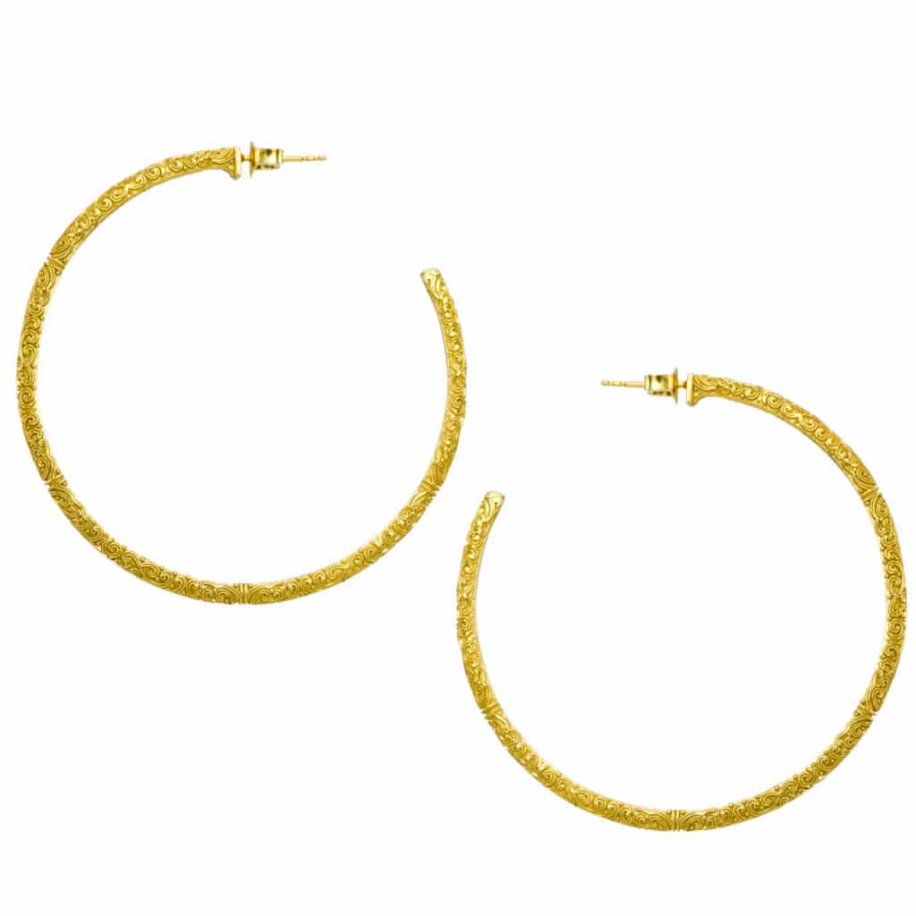 Big hoop earrings in Gold plated silver 925