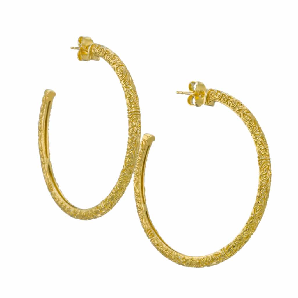 Hoop earrings in Gold plated silver 925