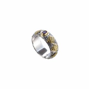 Band ring in 18K Gold and Sterling Silver with Ruby - Image 3