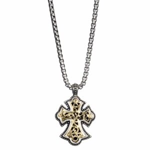 Byzantine Cross in 18K Gold and Sterling Silver - Image 4