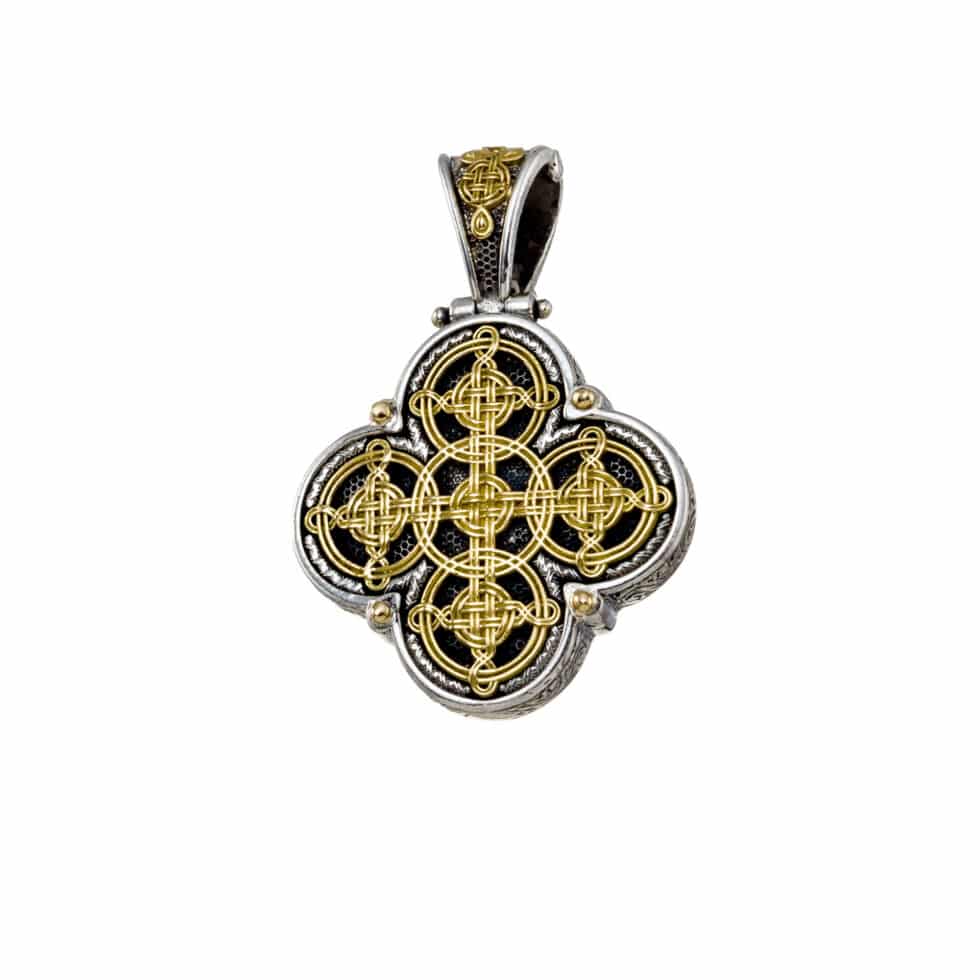 Cross in 18K Gold and Sterling Silver