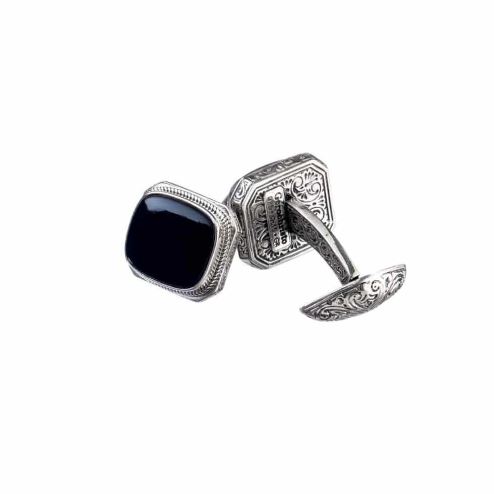 Classic Cufflinks in Sterling Silver with black onyx
