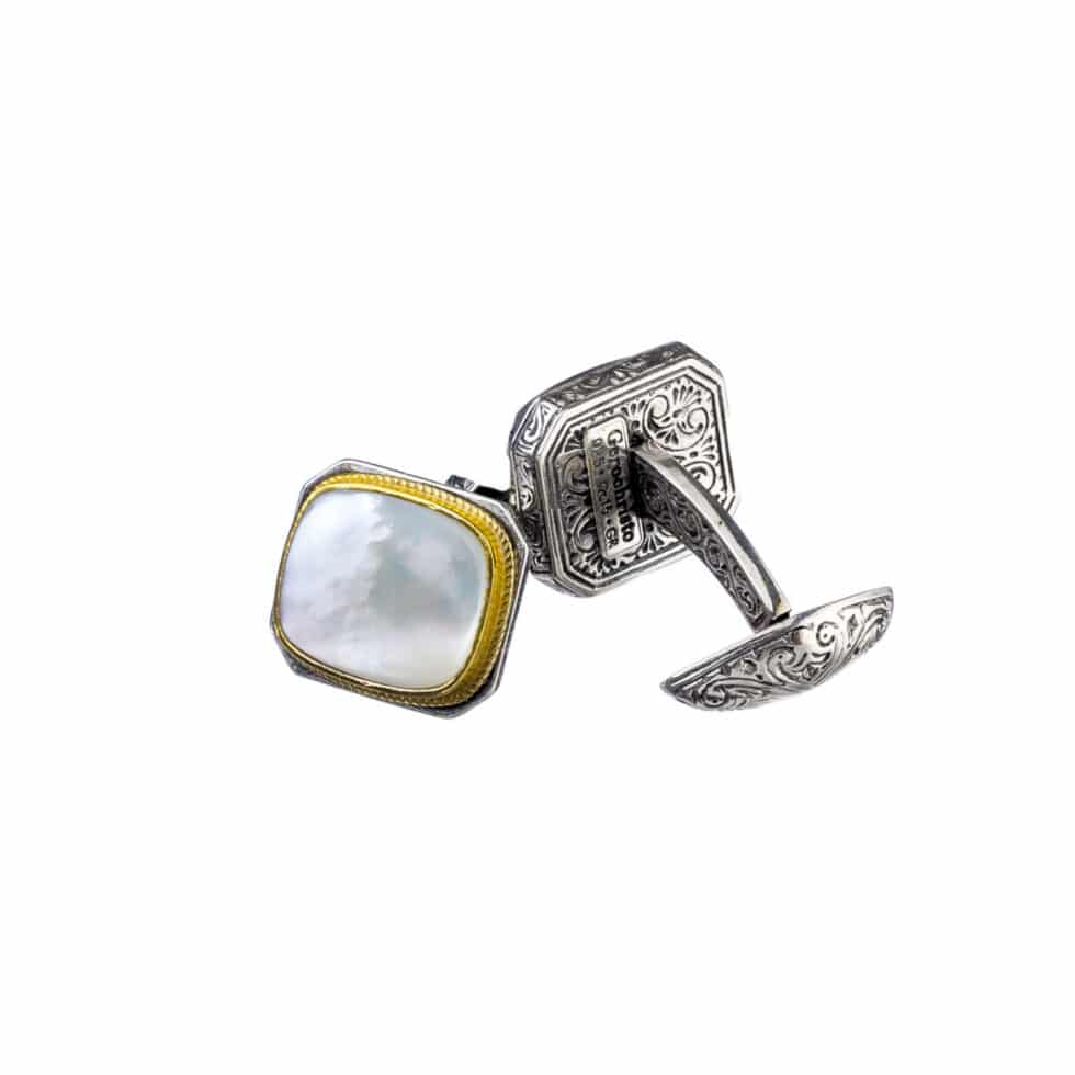 Classic cufflinks in Sterling Silver with Gold plated parts