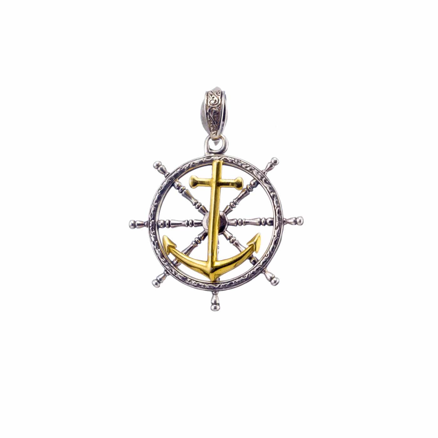 Anchor Pendant in Sterling Silver with Gold Plated Parts 3374