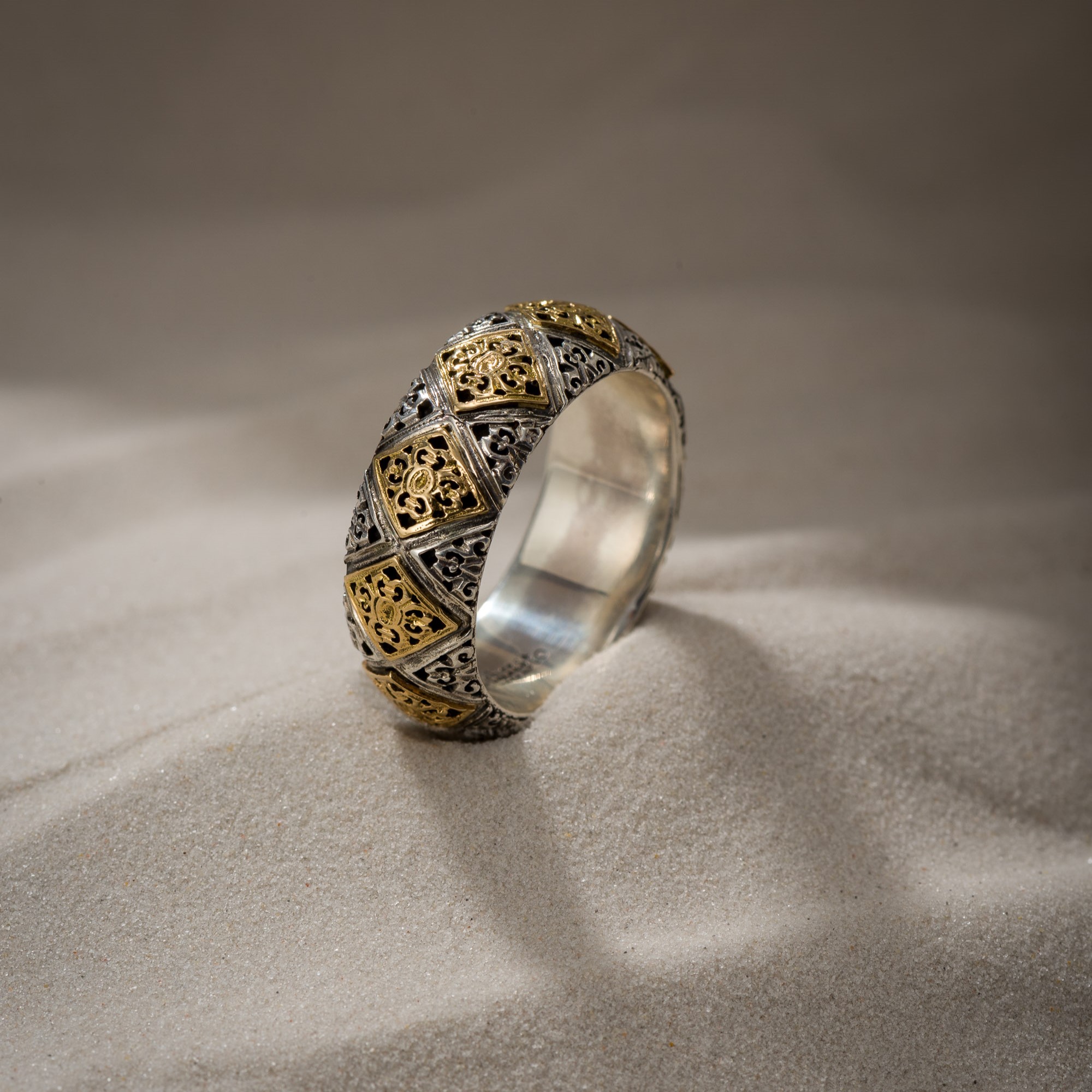 Band ring in 18K Gold and Sterling Silver
