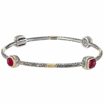 Eden's Garden Bangle bracelet in 18K gold, sterling silver and doublet stones