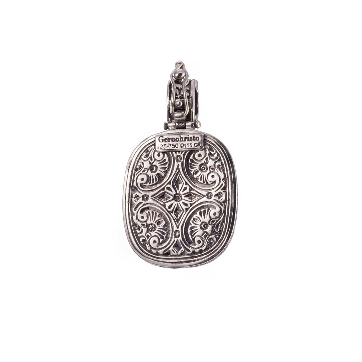 Odysseus Pendant in Sterling Silver, 18K Solid Yellow Gold and Black Onyx 3309-back-1