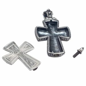 Byzantine cross in 18K Gold and Sterling silver with Gemstones - Image 2
