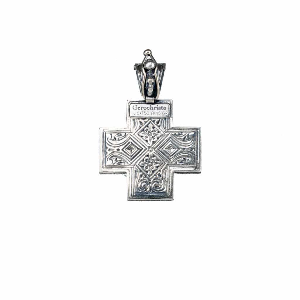 Byzantine Cross in sterling silver with Stone - Image 3