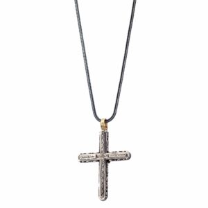 Eden's Garden Cross in Sterling silver with 18K Gold and Ruby - Image 3