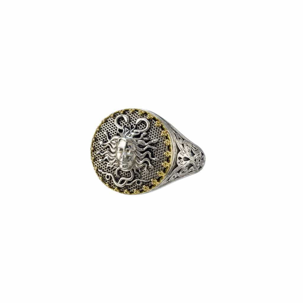 Medusa ring in 18K Gold and sterling silver