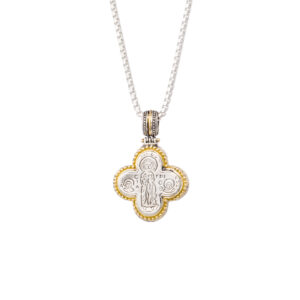 Byzantine cross in 18K Gold and sterling silver - Image 2