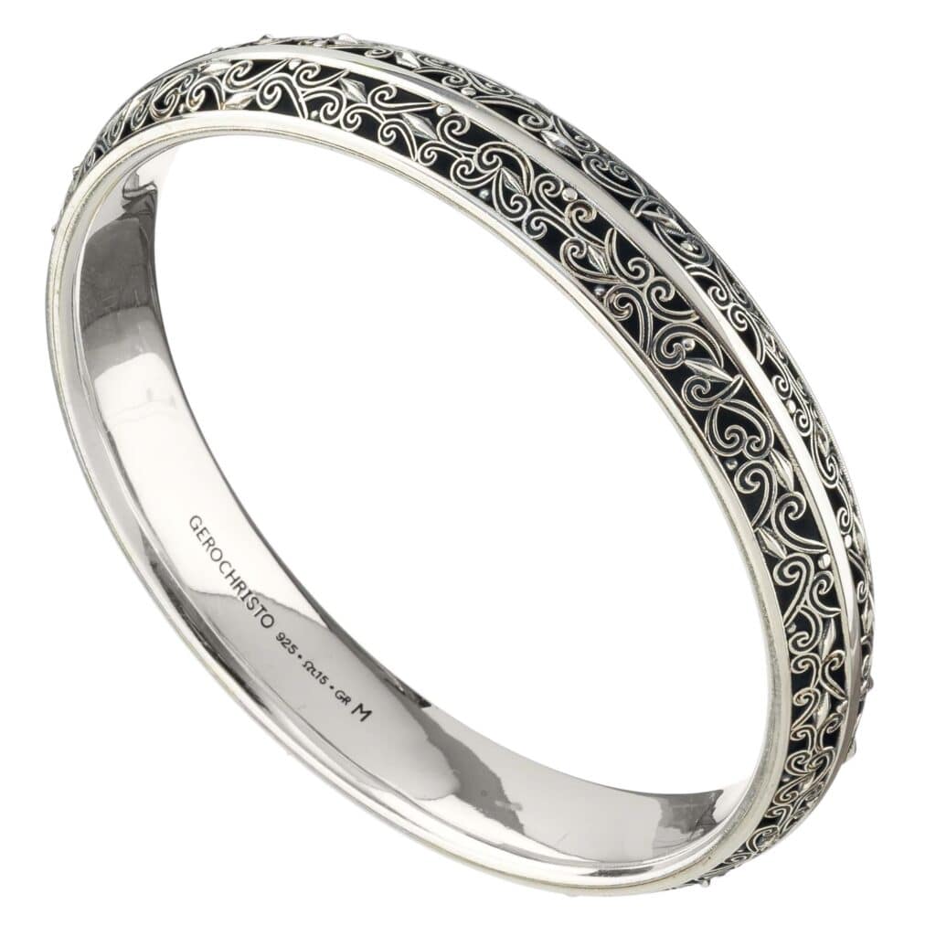 Kallisto bangle Bracelet in oxidized silver - Image 3