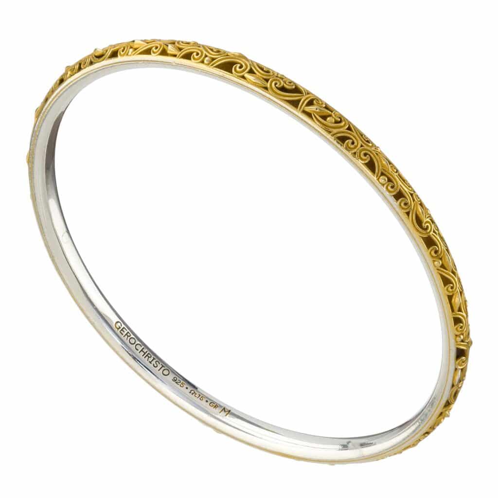 Kallisto Bangle Bracelet in Gold plated silver 925