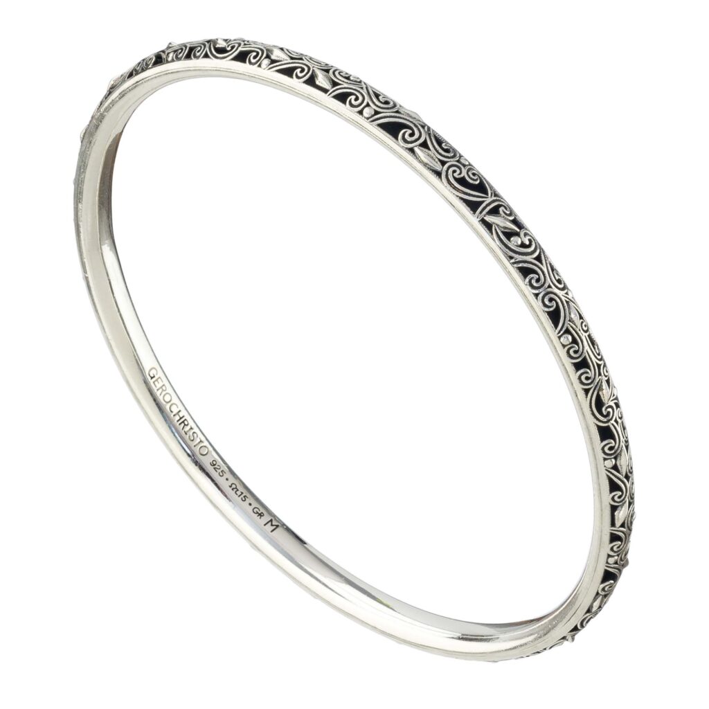 Kallisto bangle Bracelet in oxidized silver - Image 3
