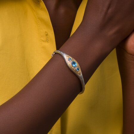 Faidra bracelet in 18K Gold and sterling silver with semi precious stones