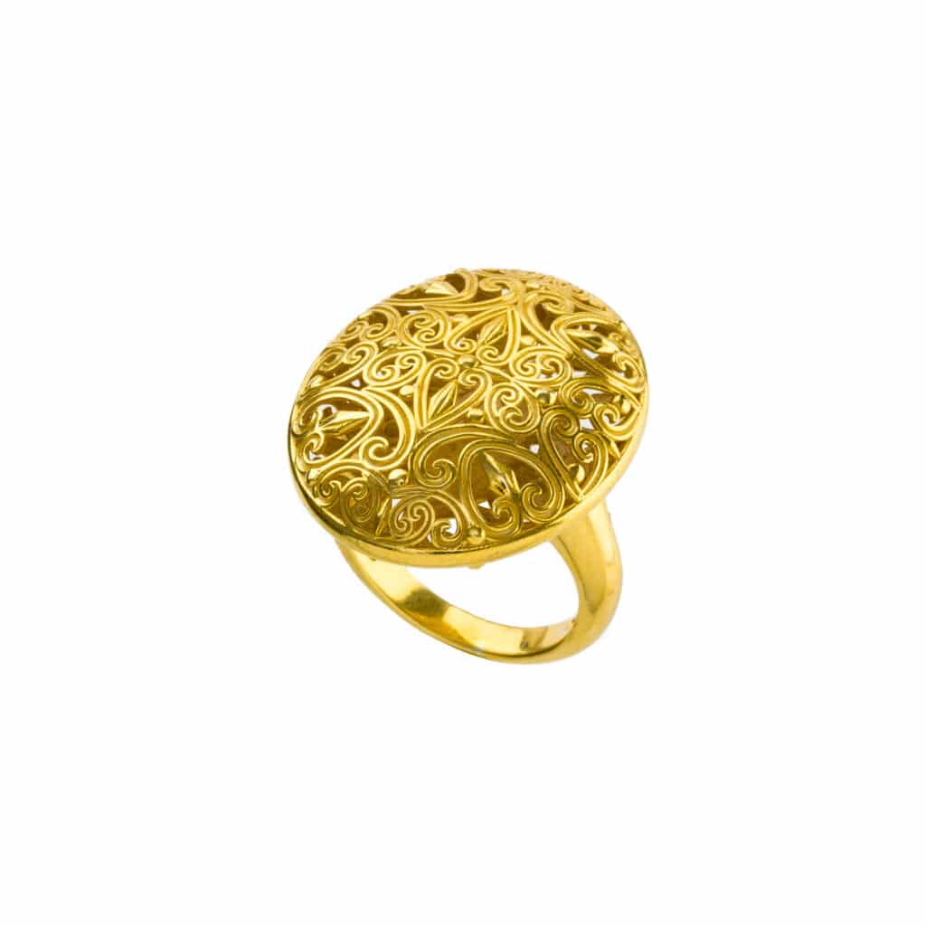 Kallisto Oval  Ring in Gold plated sterling silver