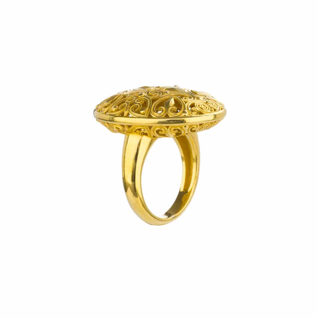 Kallisto Oval  Ring in Gold plated sterling silver - Image 4