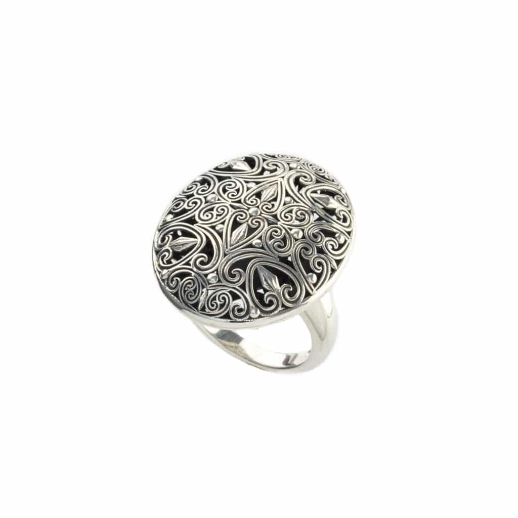 Kallisto Oval Ring in oxidized silver - Image 3