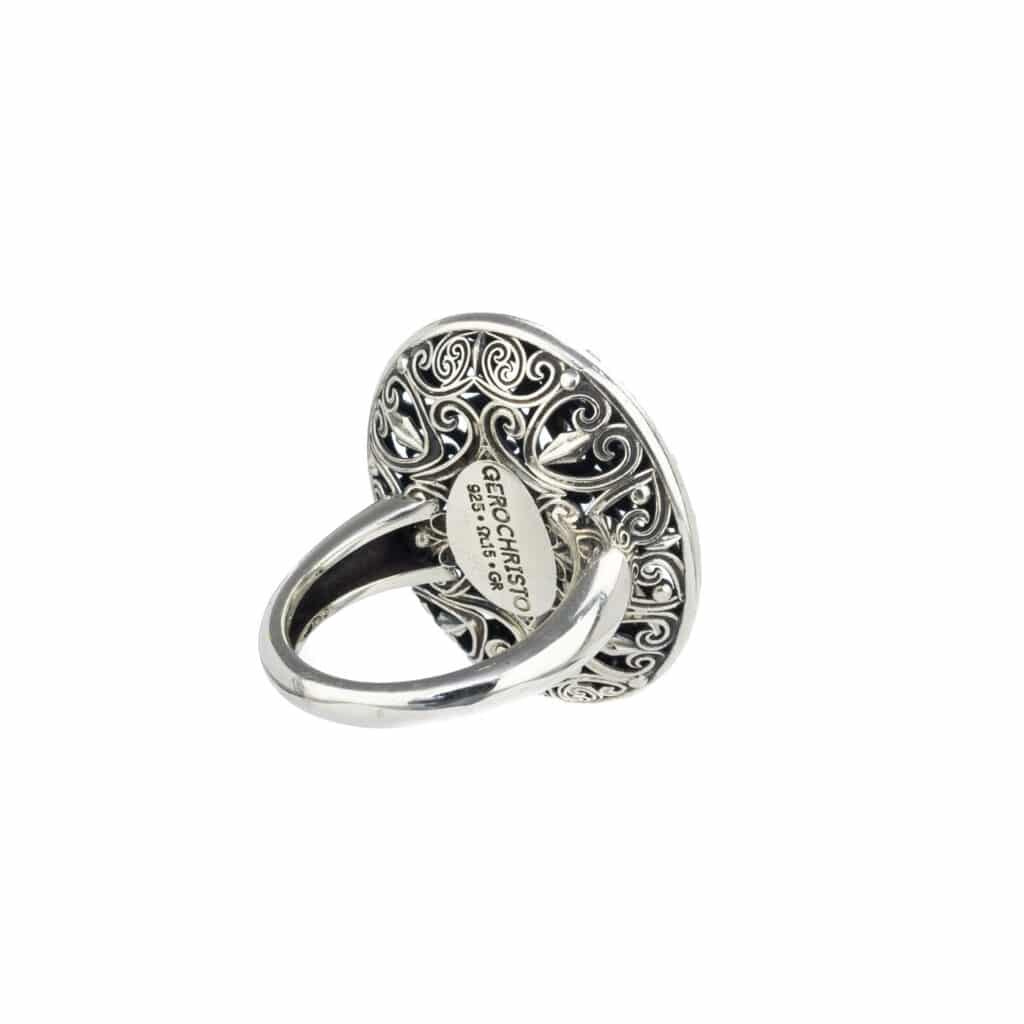 Kallisto Oval Ring in oxidized silver - Image 4
