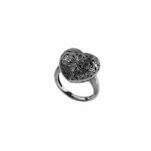 Kallisto Heart Ring in Black plated sterling silver - Image 2