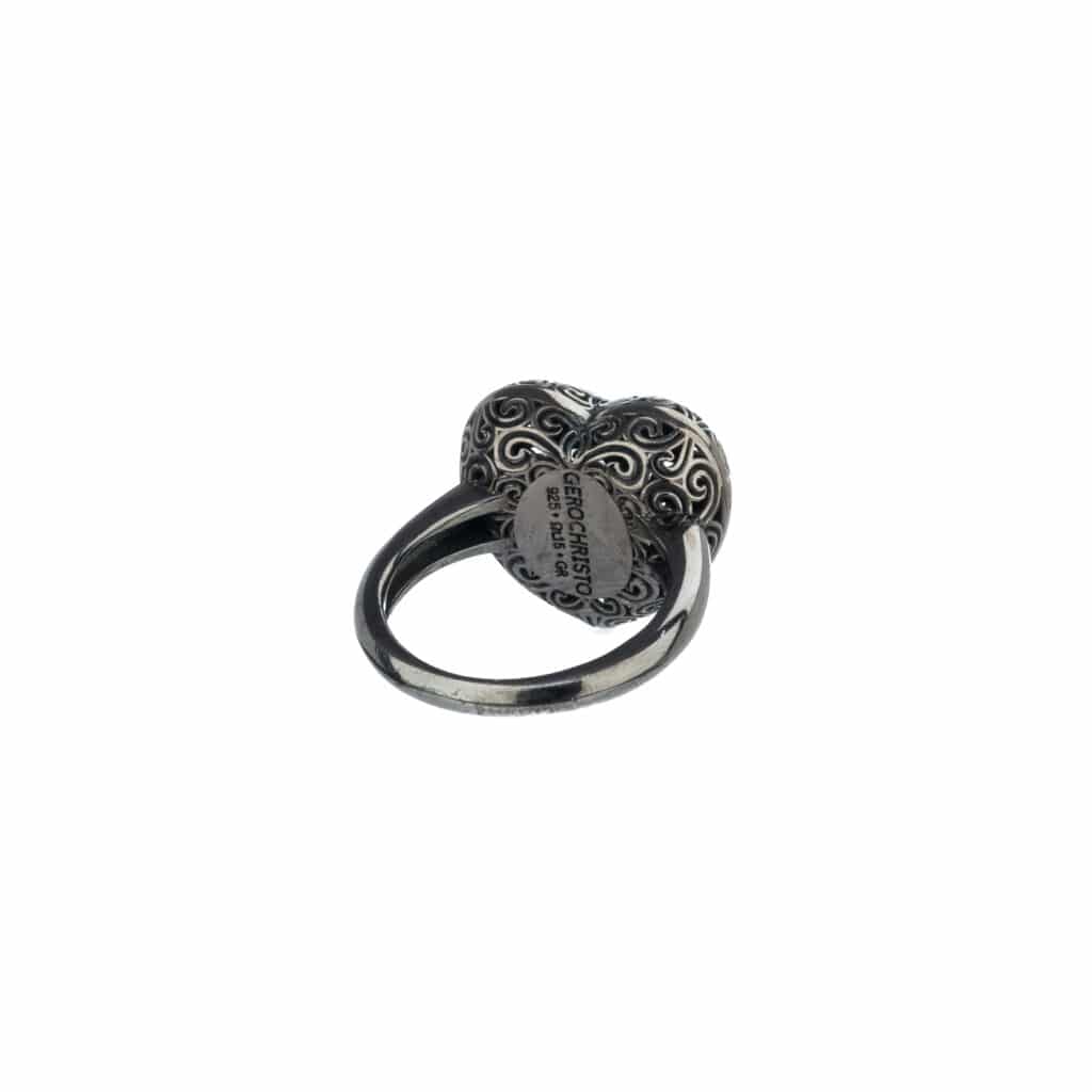 Kallisto Heart Ring in Black plated sterling silver - Image 3