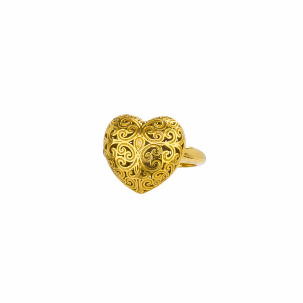 Kallisto Heart Ring in Gold plated sterling silver