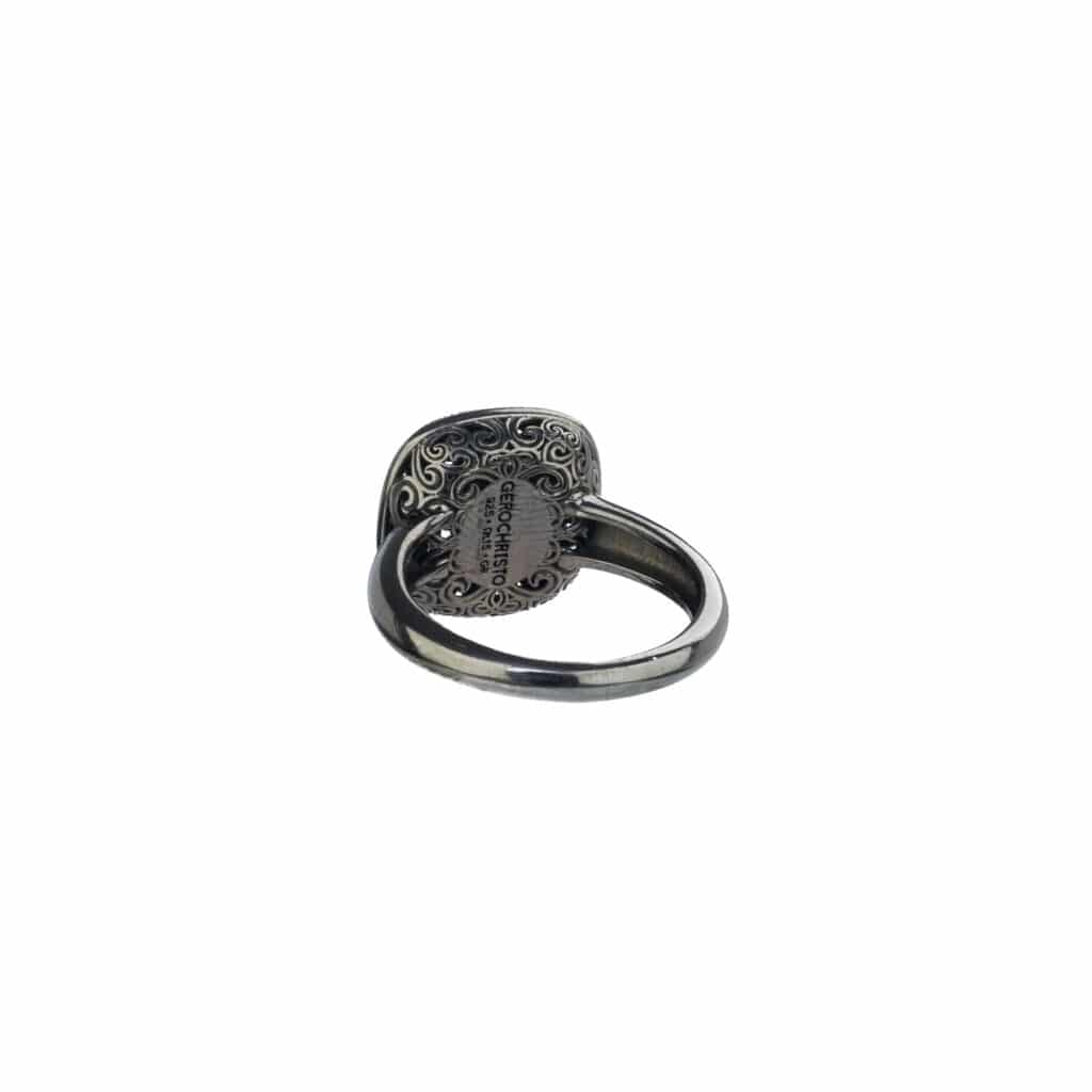 Kallisto Cushion Ring in Black plated sterling silver - Image 3