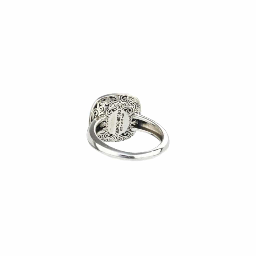 Kallisto Cushion Ring in oxidized silver - Image 3