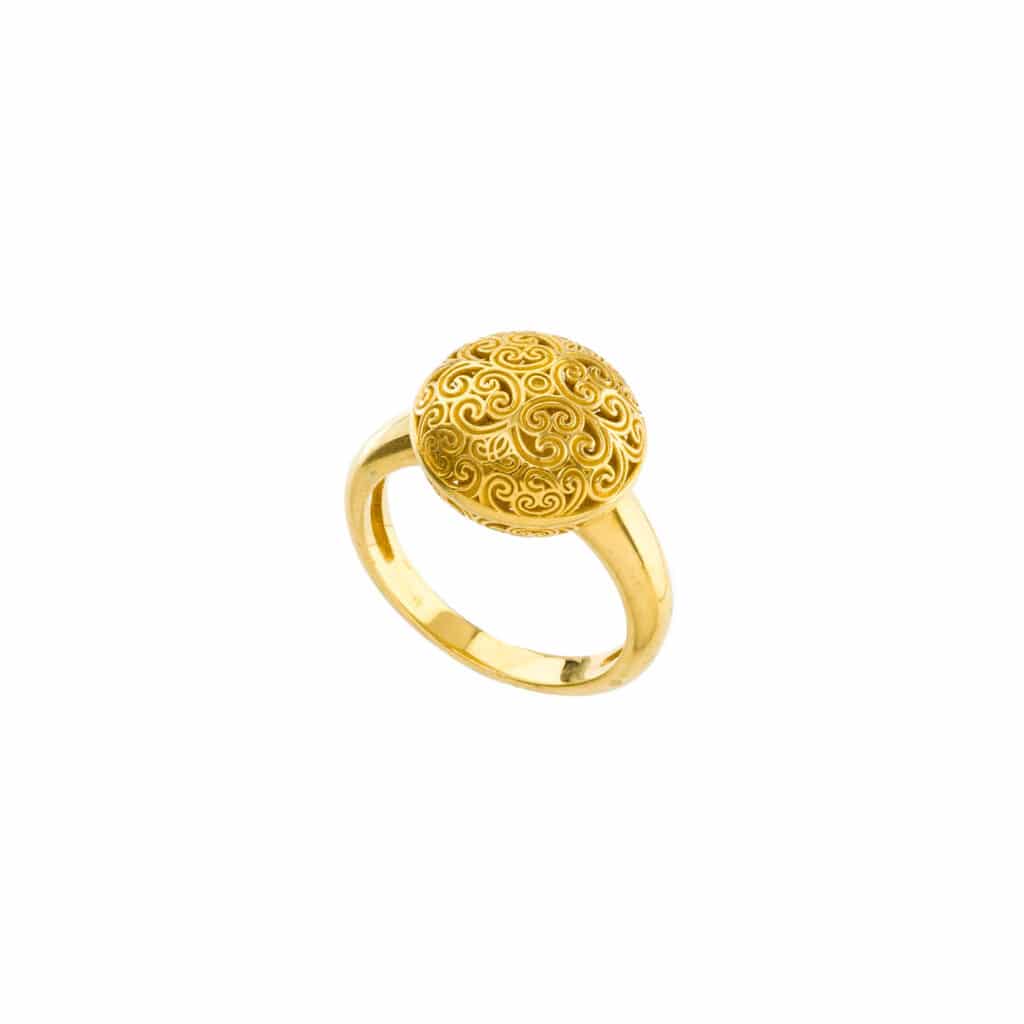 Kallisto Round Ring in Gold plated sterling silver