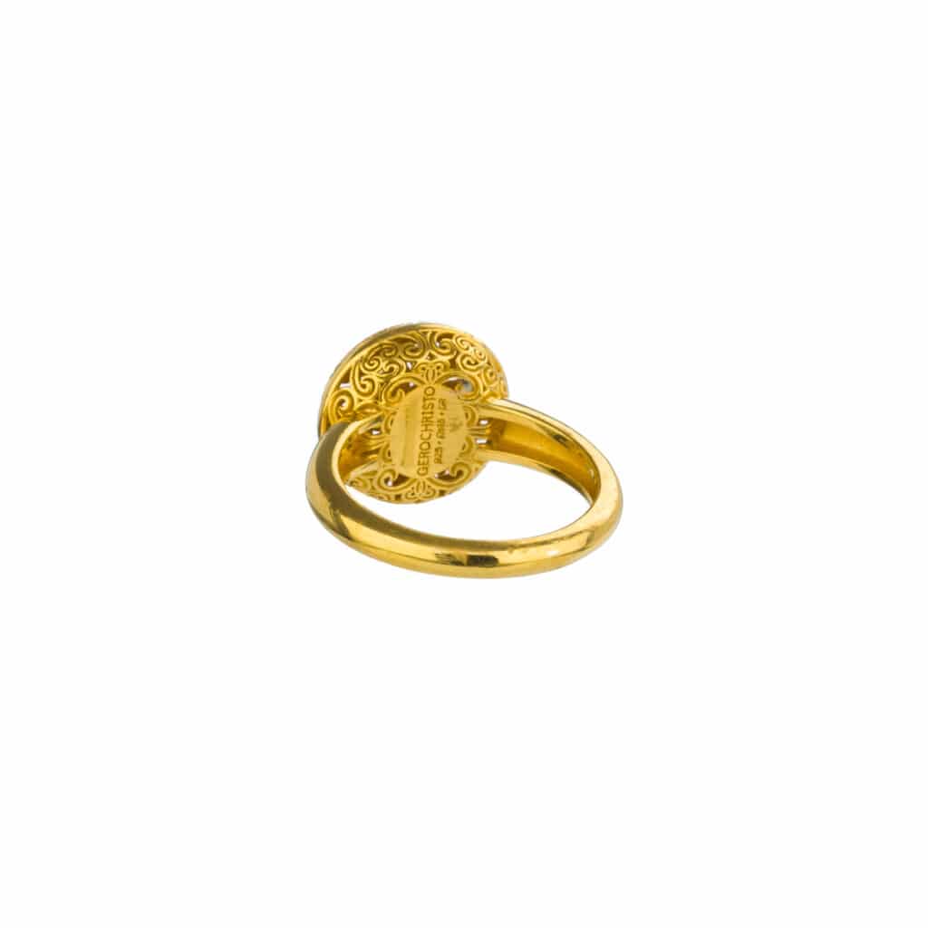 Kallisto Round Ring in Gold plated sterling silver - Image 3