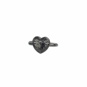 Kallisto Heart Ring in Black plated sterling silver