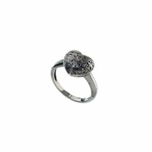 Kallisto Heart Ring in Black plated sterling silver - Image 2