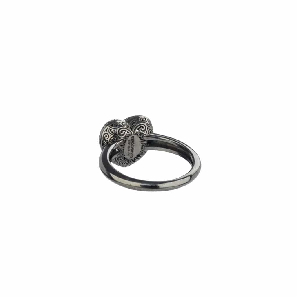 Kallisto Heart Ring in Black plated sterling silver - Image 3