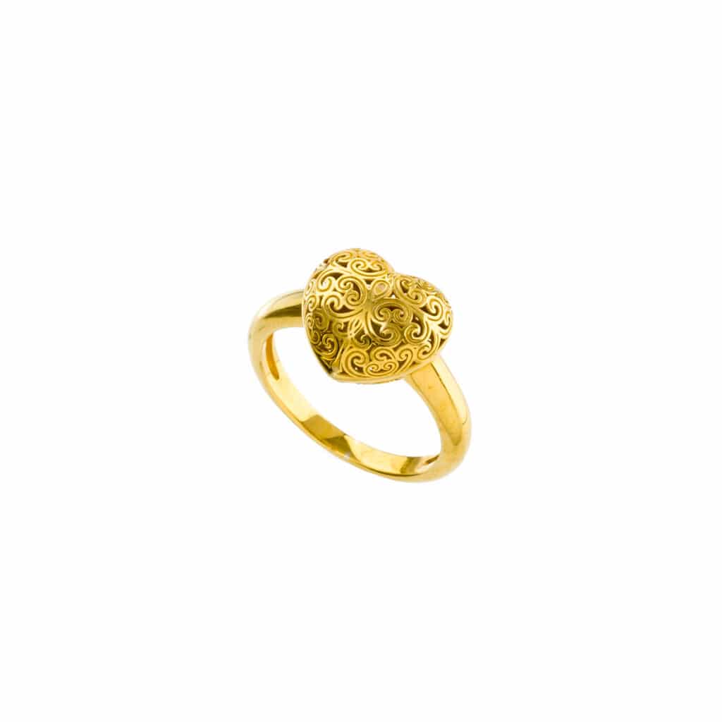 Kallisto Heart Ring in Gold plated sterling silver