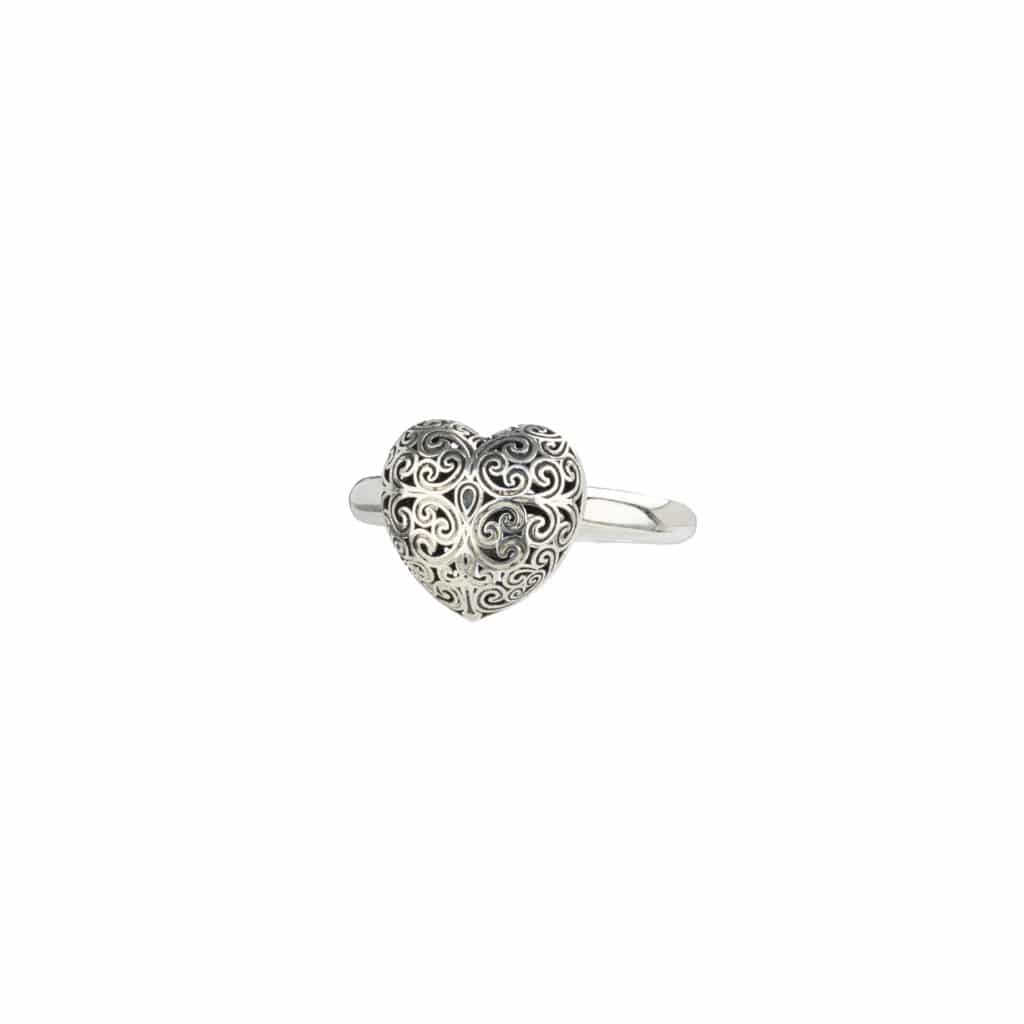 Kallisto Heart Ring in oxidized silver