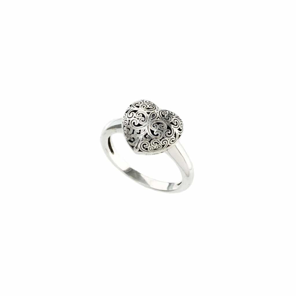 Kallisto Heart Ring in oxidized silver