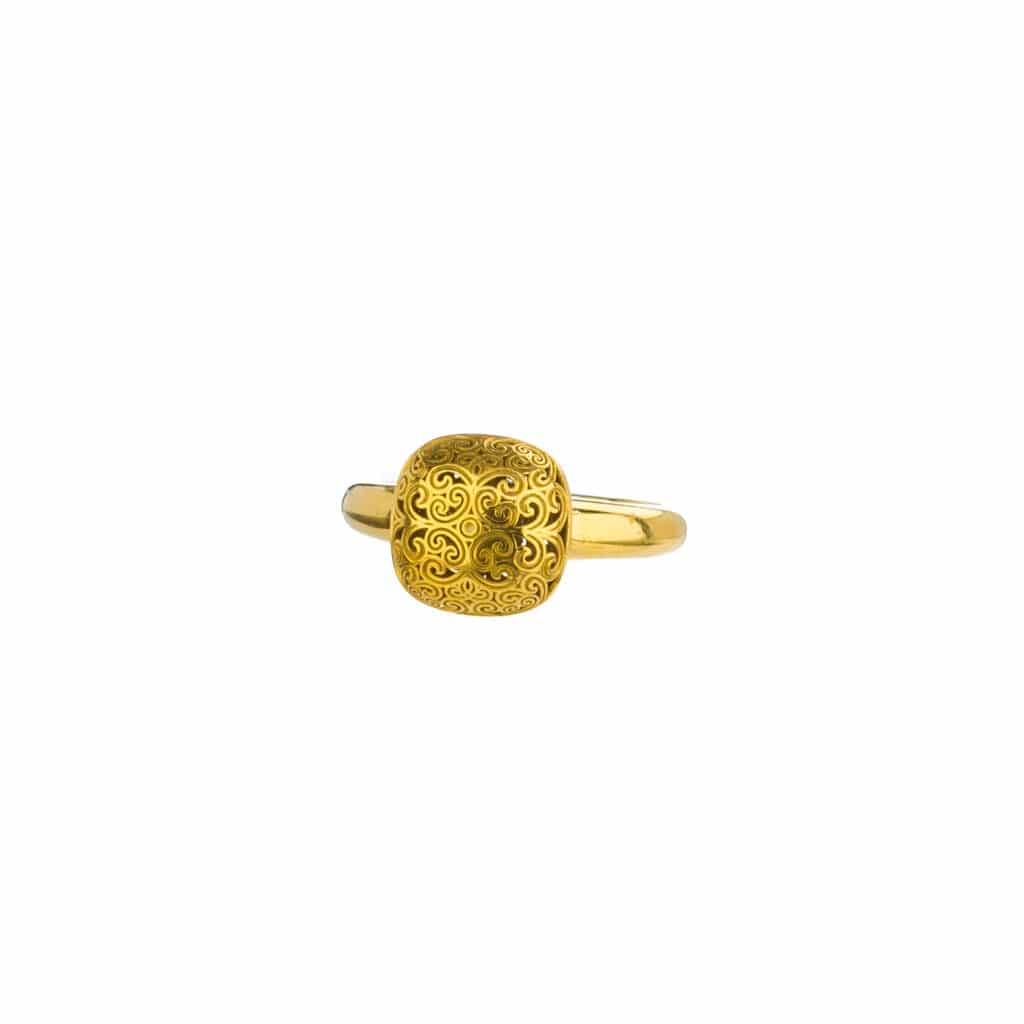 Kallisto Cushion Ring in Gold plated sterling silver