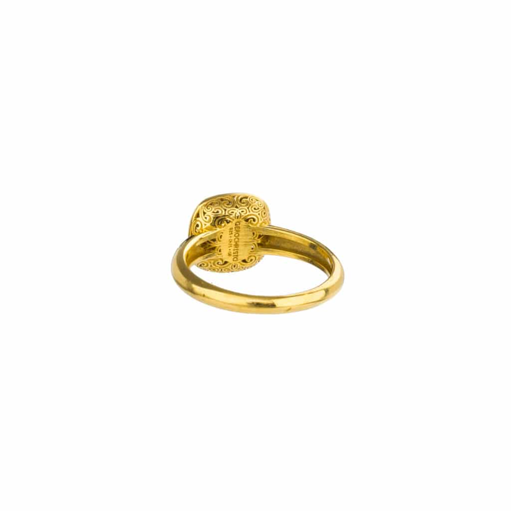 Kallisto Cushion Ring in Gold plated sterling silver - Image 3