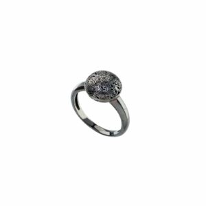 Kallisto Round Ring in Black plated sterling silver - Image 2