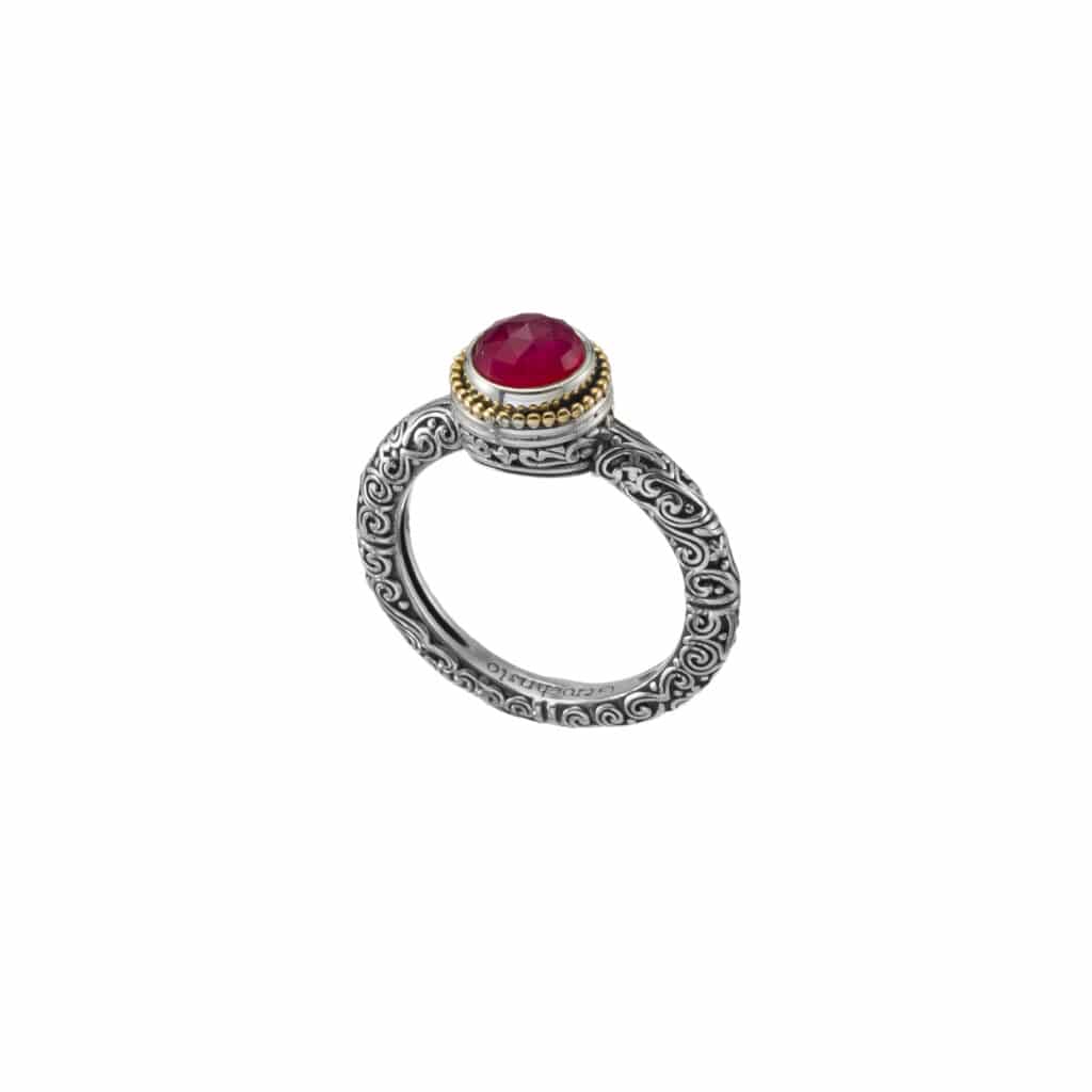 Eve ring in 18K Gold, sterling silver and Doublet stone