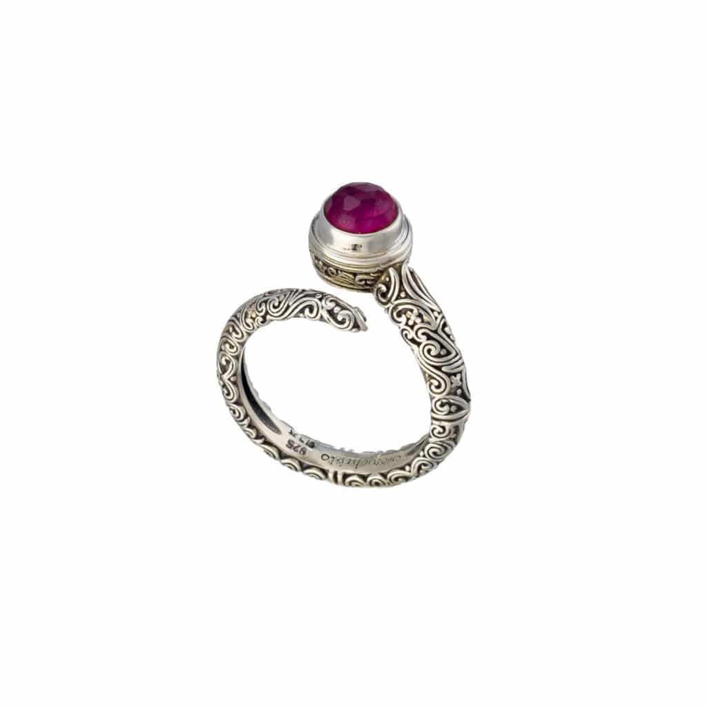 Eve adjustable ring in sterling silver and Doublet stone