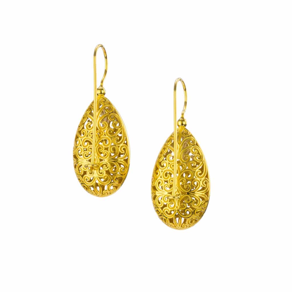 Kallisto teardrop Earrings in Gold plated silver 925
