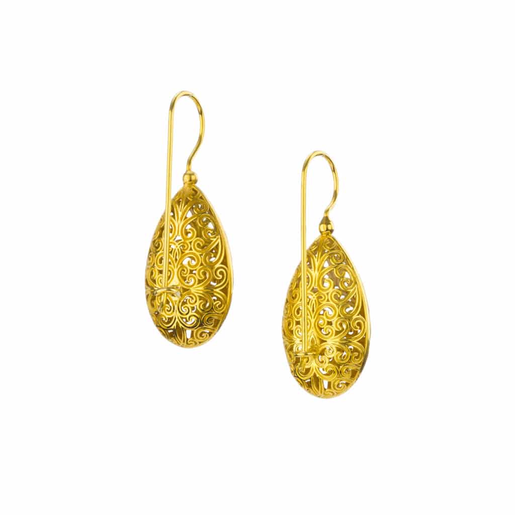 Kallisto teardrop Earrings in Gold plated silver 925