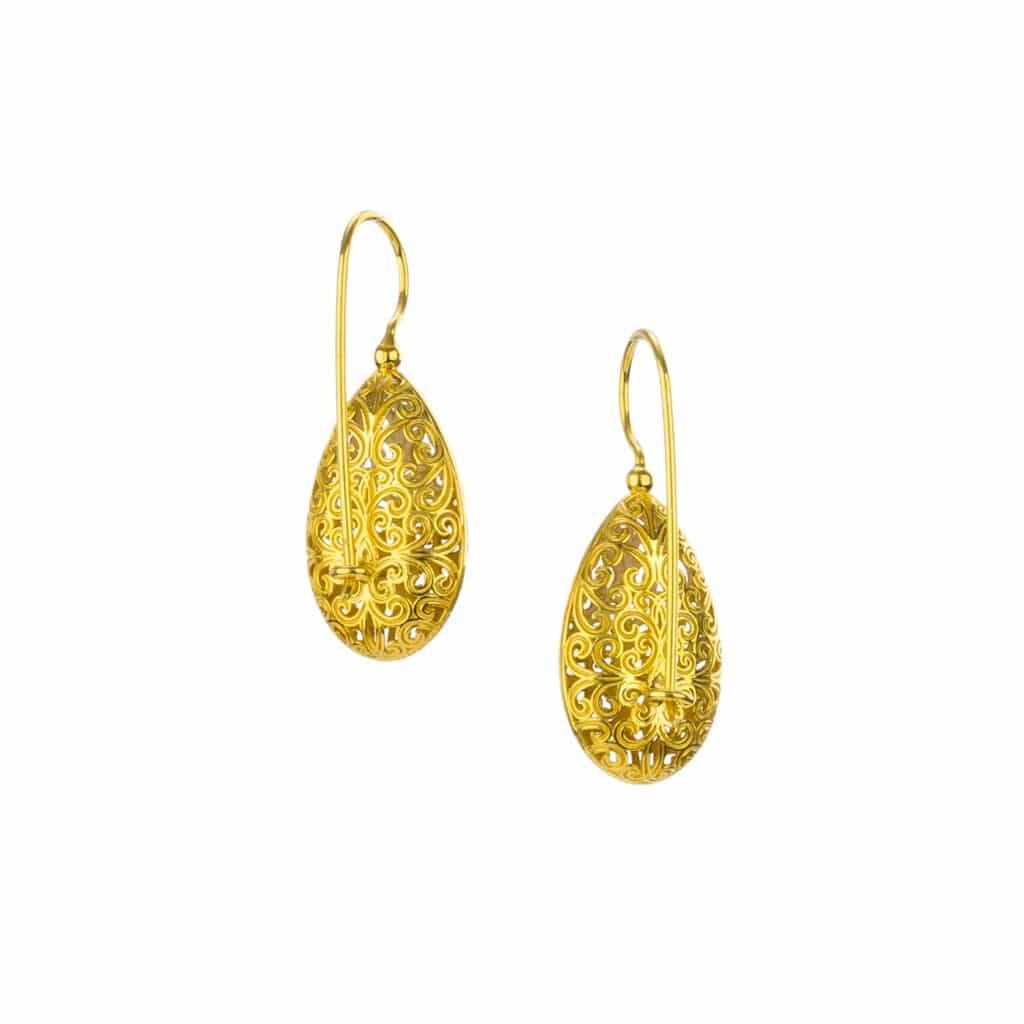 Kallisto teardrop Earrings in Gold plated silver 925 - Image 3