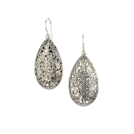 Kallisto Teardrop Earrings in oxidized Silver 925
