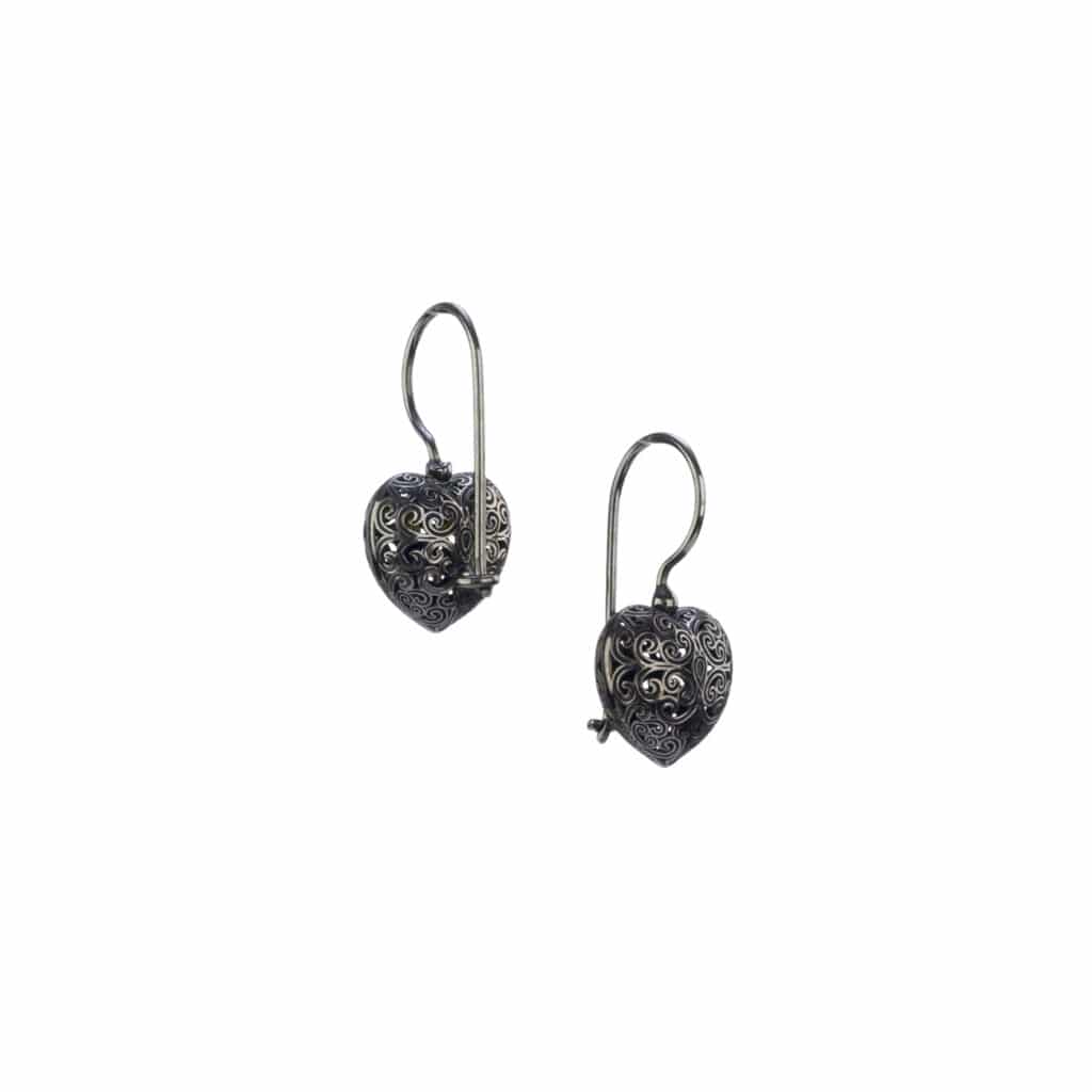Kallisto tiny Heart earrings in Black plated silver 925